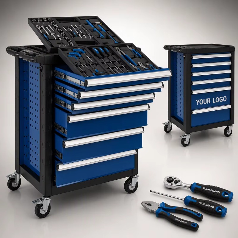 Socket Wrench - Heavy Tool Trolley 70pc Rolling Tool