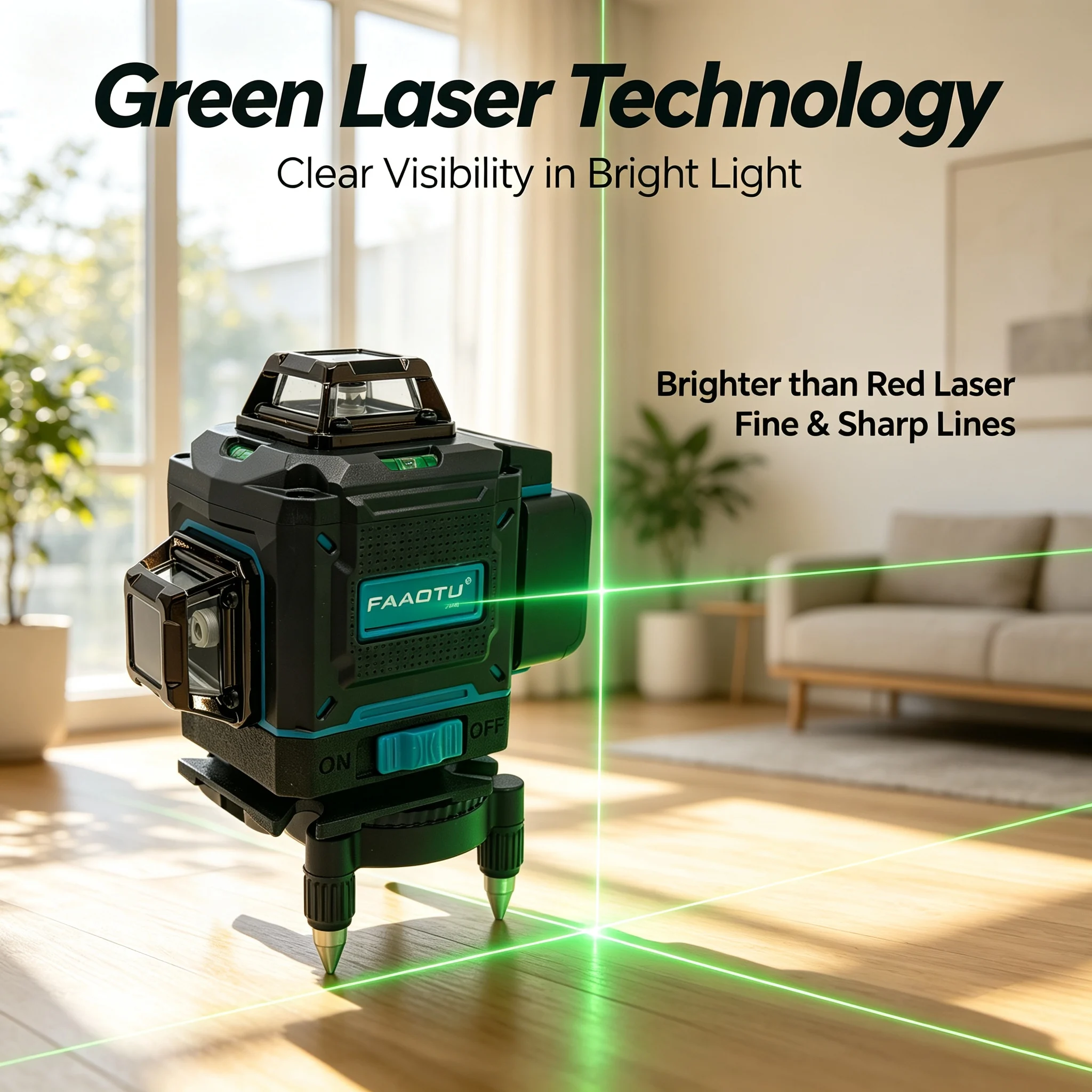 FAAOTU 4D 16-Line 360° Laser L - Spirit Level ulasan dan harga