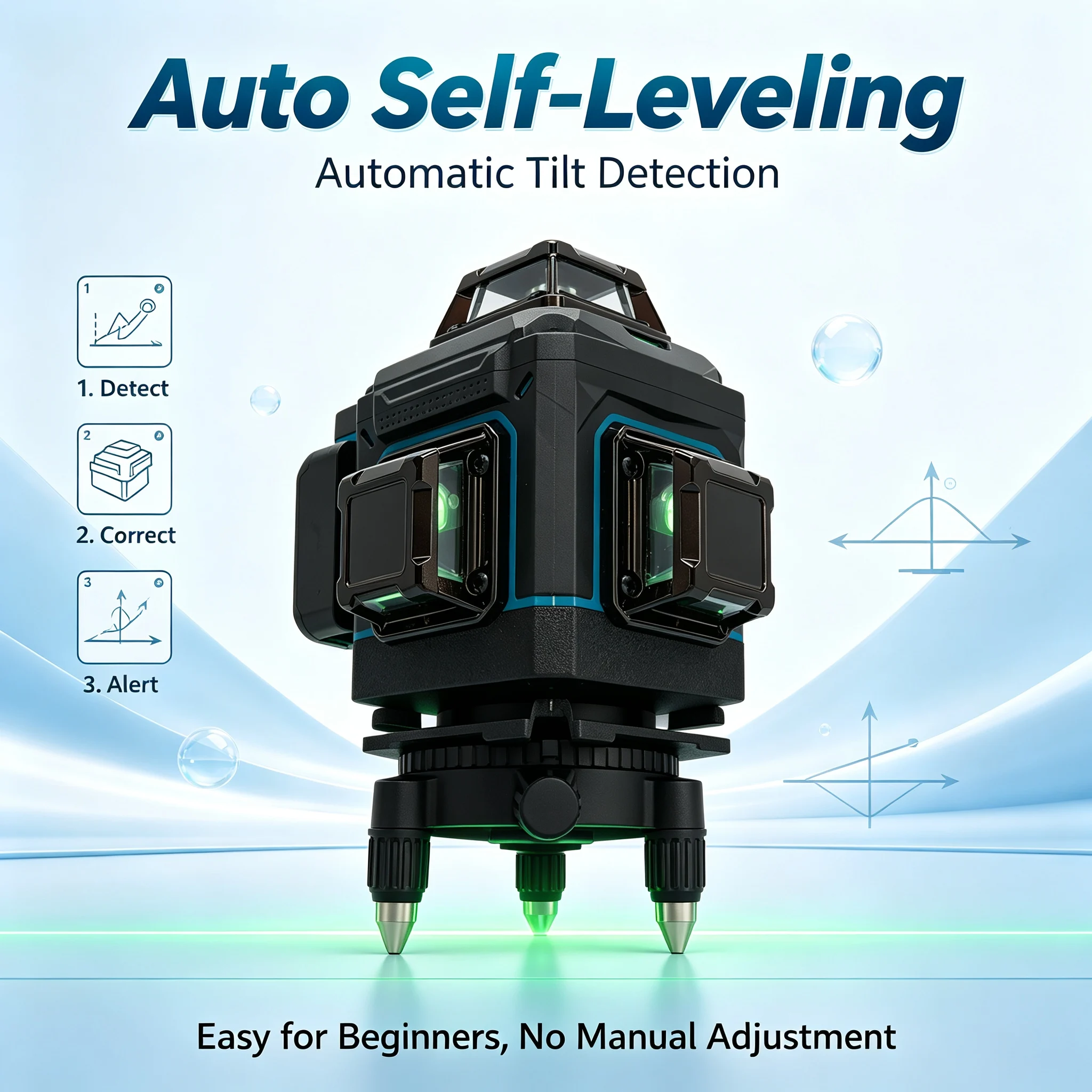 FAAOTU 4D 16-Line 360° Laser L - Spirit Level ulasan dan harga