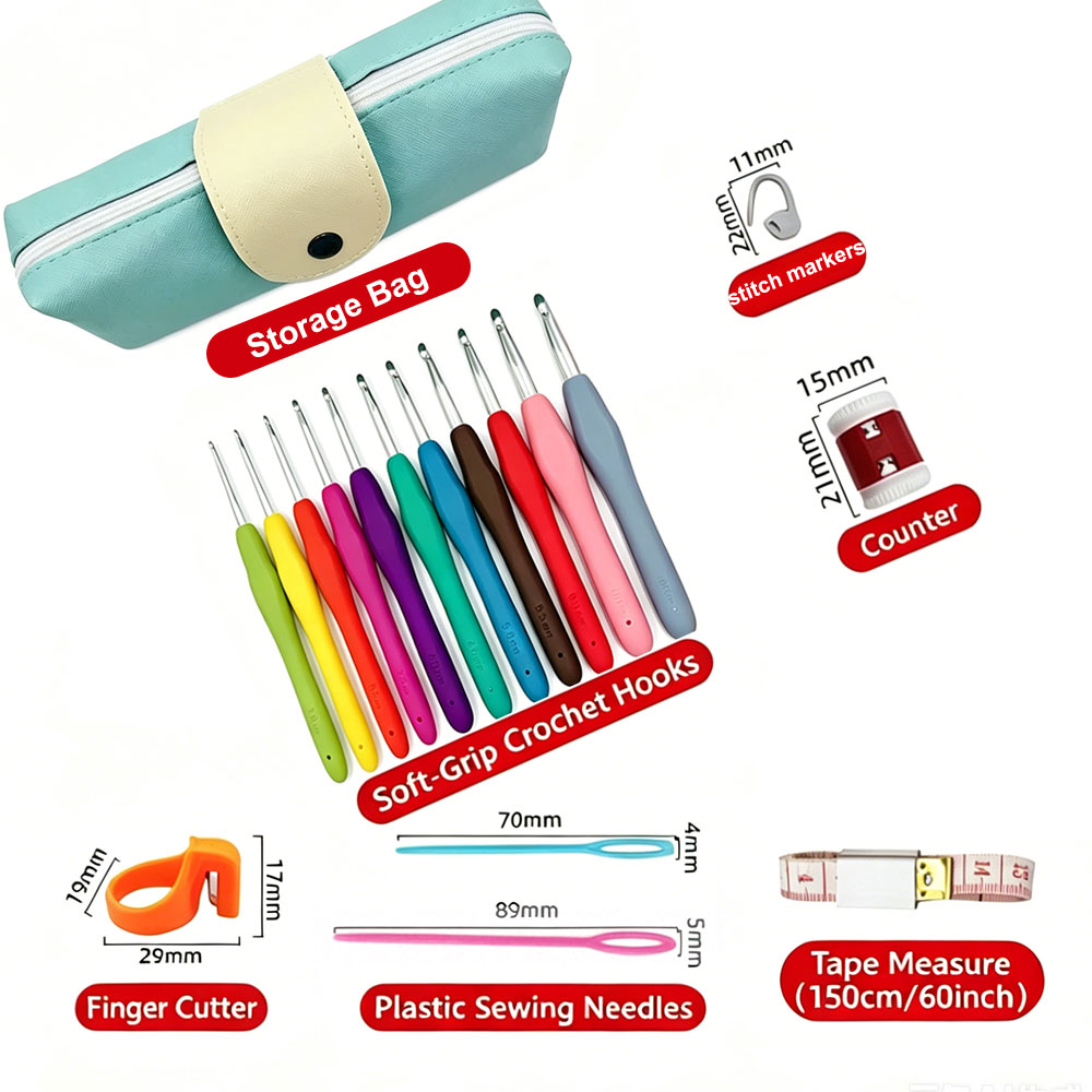 37pcs Crochet Hooks Kits with  - Tool Set ulasan dan harga